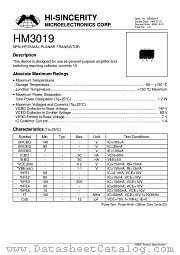 HM3019 datasheet pdf Hi-Sincerity Microelectronics