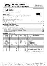 HM3669 datasheet pdf Hi-Sincerity Microelectronics