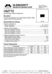 HM772 datasheet pdf Hi-Sincerity Microelectronics