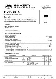 HMBD914 datasheet pdf Hi-Sincerity Microelectronics