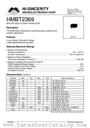 HMBT2369 datasheet pdf Hi-Sincerity Microelectronics