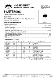 HMBT5086 datasheet pdf Hi-Sincerity Microelectronics