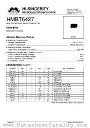 HMBT6427 datasheet pdf Hi-Sincerity Microelectronics