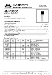 HMPS650 datasheet pdf Hi-Sincerity Microelectronics