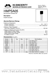 HMPSA05 datasheet pdf Hi-Sincerity Microelectronics