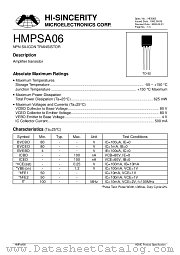 HMPSA06 datasheet pdf Hi-Sincerity Microelectronics