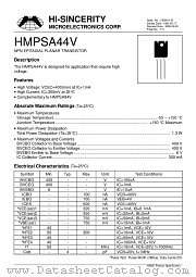 HMPSA44V datasheet pdf Hi-Sincerity Microelectronics