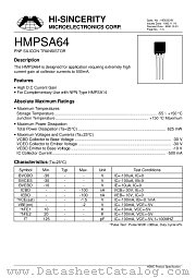 HMPSA64 datasheet pdf Hi-Sincerity Microelectronics