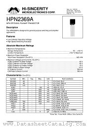 HPN2369A datasheet pdf Hi-Sincerity Microelectronics