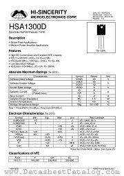 HSA1300D datasheet pdf Hi-Sincerity Microelectronics