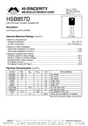 HSB857D datasheet pdf Hi-Sincerity Microelectronics