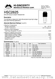 HSC2625 datasheet pdf Hi-Sincerity Microelectronics