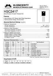 HSC3417 datasheet pdf Hi-Sincerity Microelectronics