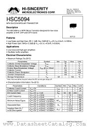 HSC5094 datasheet pdf Hi-Sincerity Microelectronics