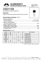 HSD1159 datasheet pdf Hi-Sincerity Microelectronics