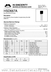 HSD667A datasheet pdf Hi-Sincerity Microelectronics