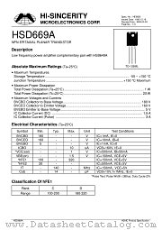 HSD669A datasheet pdf Hi-Sincerity Microelectronics