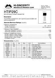 HTIP29C datasheet pdf Hi-Sincerity Microelectronics