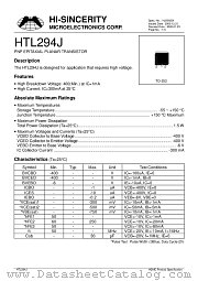 HTL294J datasheet pdf Hi-Sincerity Microelectronics