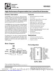 ICS1523 datasheet pdf Integrated Circuit Systems