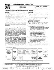 ICS1892Y-10 datasheet pdf Integrated Circuit Systems