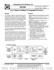 ICS1893Y-10 datasheet pdf Integrated Circuit Systems