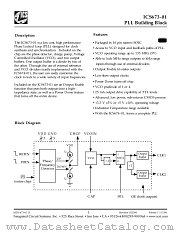 ICS673M-01T datasheet pdf Integrated Circuit Systems