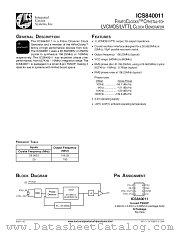 ICS840011AGT datasheet pdf Integrated Circuit Systems