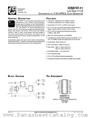 ICS8737AG-11T datasheet pdf Integrated Circuit Systems