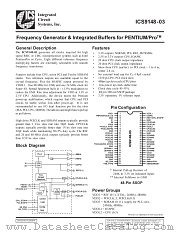 ICS9148-03 datasheet pdf Integrated Circuit Systems