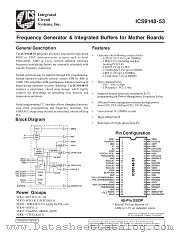 ICS9148F-53 datasheet pdf Integrated Circuit Systems