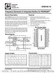 ICS9148-13 datasheet pdf Integrated Circuit Systems