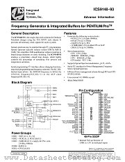 ICS9148F-37 datasheet pdf Integrated Circuit Systems
