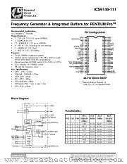 ICS9148YF-111 datasheet pdf Integrated Circuit Systems