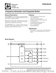 ICS9158-03 datasheet pdf Integrated Circuit Systems