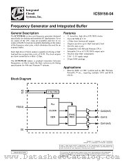 ICS9158-04 datasheet pdf Integrated Circuit Systems