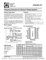 ICS9169C-273 datasheet pdf Integrated Circuit Systems