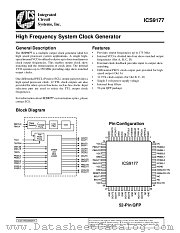 ICS9177-01CF52 datasheet pdf Integrated Circuit Systems