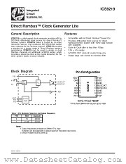 ICS9219 datasheet pdf Integrated Circuit Systems