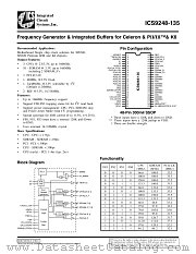 ICS9248-135 datasheet pdf Integrated Circuit Systems