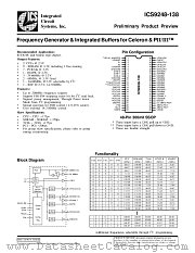 ICS9248YF-138 datasheet pdf Integrated Circuit Systems