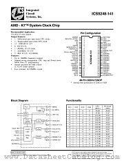 ICS9248YF-141-T datasheet pdf Integrated Circuit Systems