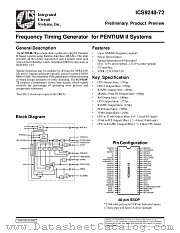 ICS9248-72 datasheet pdf Integrated Circuit Systems