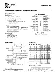 ICS9248YF-128 datasheet pdf Integrated Circuit Systems