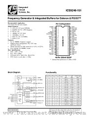 ICS9248-151 datasheet pdf Integrated Circuit Systems