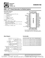 ICS9248YF-168-T datasheet pdf Integrated Circuit Systems