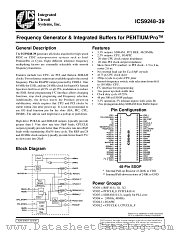 ICS9248YF-39 datasheet pdf Integrated Circuit Systems