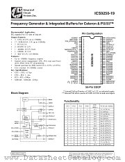 ICS9250YF-19 datasheet pdf Integrated Circuit Systems