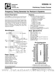ICS9250YF-14-T datasheet pdf Integrated Circuit Systems