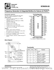 ICS9250YF-26-T datasheet pdf Integrated Circuit Systems